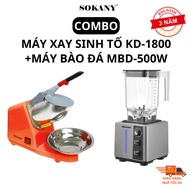 Combo Ice Crusher 500W 8 Blades & Blender KD-1800 – Convenient for Cafes & Homes