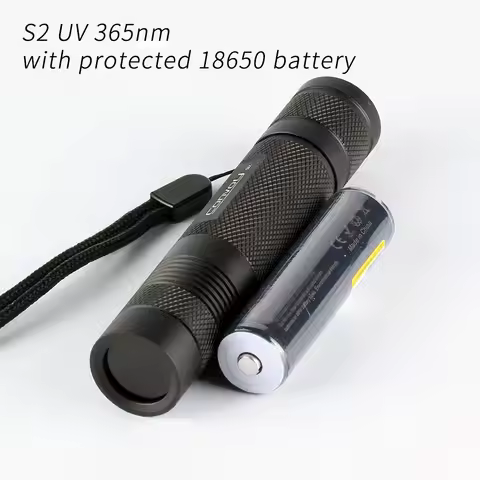 Convoy S2 UV 365nm Flashlight ,UV 365nm LED ,7135*3 Single Mode,zwb2 Filter Installed,UVA With 18650