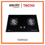 TECNO T28TGSV 2-Burner 75cm Glass Hob with Inferno Wok Burner Technology