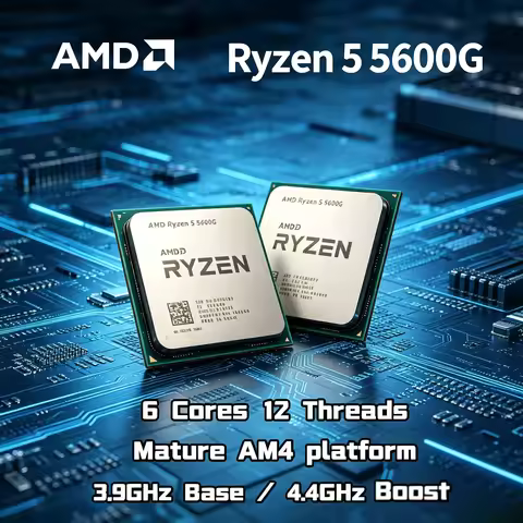 AMD Ryzen 5 5600G Tray No Fan 4.4GHz 6C 12T Unlocked Socket AM4 Desktop Gaming APU CPU R5 5600G Ultr