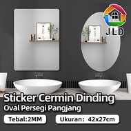 Jielida OVAL Mirror STICKER 3D Acrylic Glass Wall STICKER Already With Adhesive Wallpaper Bathroom Mirror Box