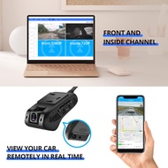 JIMIMAX Dash Cam JC400P 4G, Front and Inside Cameras 1080P, Built-in GPS Tracking Remotely, 24H Loop