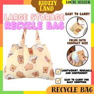 [READY STOCK] Beg Kitar Semula Lipat Capybara Kuromi Eco Shopping Bag Foldable Recycle Bag 卡皮巴拉可折叠环保