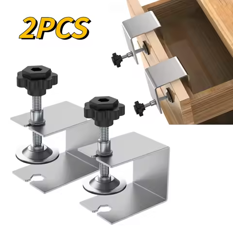 2Pcs Woodworking Jig Cabinet Tool Home Furniture Accessories Steel Drawer Front Installation Clamps 
