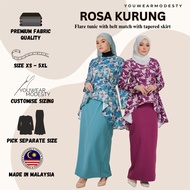 YouWearModesty Rosa Baju Kurung Moden plus size 5XL baju kurung kembang