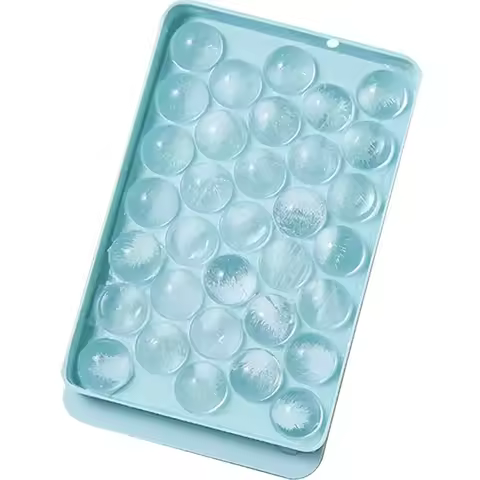 Mini Ice Cube Trays Tiny Ice Cube Tray with Lid for Freezer Round Ice Cubes for Chilling Cocktail Wh