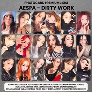 (CONTAINS 4 PCS) AESPA DIRTY WORK Flashcards - AESPA PC 2 Sides Kpop Merch Cards