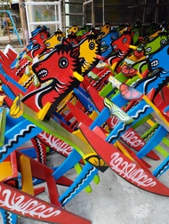 KUDA-JUNGKIT Mainan Anak Jadul Kuda Jungkat Jungkit Kuda Kayu TK PAUD Warna Random