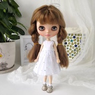 Blythe doll white dress. Summer dress Blythe. Clothes Blythe.