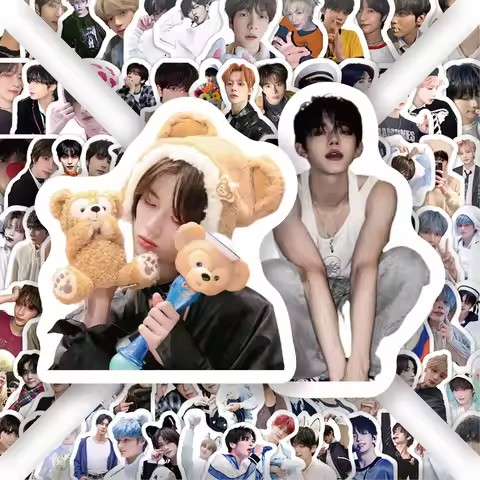 100PCS K-POP top TOMORROW X TOGETHER cartoon graffiti stickers cross-border decoration, water cups, 