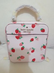 Kate spade粉色士多啤梨盒仔包