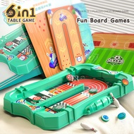 LNR Shop Table Board Game 6in1 Set 6 Permainan Sepak Bola Basket Bowling Sling Shot Mainan Anak-Anak