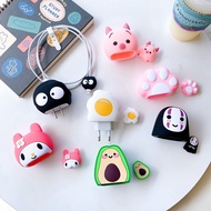 Apple 30W 20W 18W fast charger protective cover cute cartoon usb charging cable case Melody Piglet I