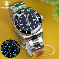 มีสต็อกในประเทศไทย นาฬิกาผู้ชาย นาฬิกากีฬาผู้ชาย STEELDIVE 1954 man automatic diver watch, sapphire crystal, 200m waterproof