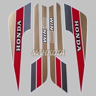 MERAH Striping Stickers HONDA win 100 91 1991 Fullset Gold Red Grey