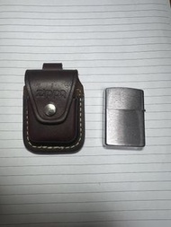 Zippo美國原廠打火機＋牛皮皮套 經典款