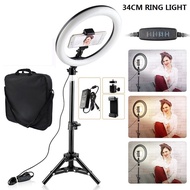 Lampu LED 14'' 34CM 3 Gaya Warna Dengan Kaki Tripod Klip Telefon Beg Lampu LED Untuk Video Live / LE