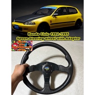 ♞Civic EG/Esi Spoon Steering Wheel with Hub Adaptor (1992-1995 models)