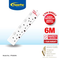 PowerPac Extension Socket Extension Cord, Power Cord, Power Extension 4 way 6 meter. (PP6884N)