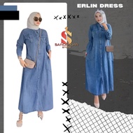 Sandangan.store - Erlin Dress Jeans Trendy Latest Women's Gamis/