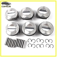 6pcs Pistons&Rings Set Φ84.5mm STD 06E 107 065 CF 06E 107 066 CF 06E 198 151 F For Audi A6 A7 A8 2.8