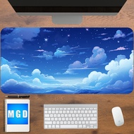 Cute Kawaii Desk Mat, Anime Desk Mat, Blue Desk Mat, Pastel Mousepad, Blue Night Sky Desk Mat, Kawai Desk Accessories, Cloud Desk Mat