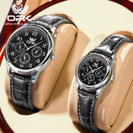 OPK Jam Tangan Pasangan Waterproof Quartz Movement Leather Business Fashion Luxurious Couple Watch 6012