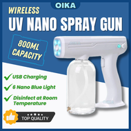 [WIRELESS] Adjustable Blue Ray Nano Disinfectant Spray Gun 800ml Rechargeable Sanitizer Atomizer Fog