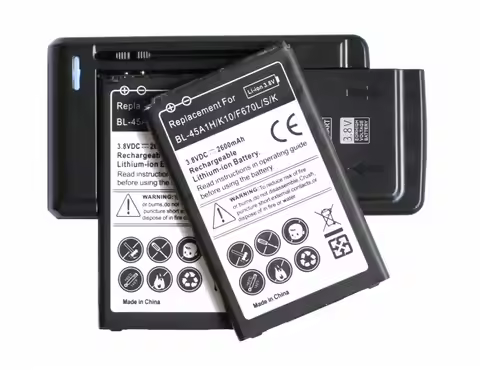 Ciszean 2x 2600mAh BL-45A1H BL45A1H Replacement Battery + Universal Charger For LG K10 F670L F670K F