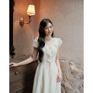 COQUI-Elegant lady's ruffled neck silk DRESS LIU DRESS