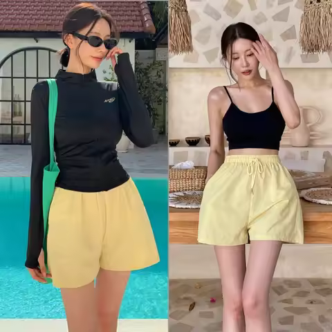 Womens 4pcs/set Rash Guards Long Sleeve Swim Shirt,Swim Shorts, and Bra, Quick Dry Swimsuits SPF SUV