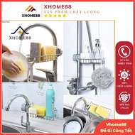 Stainless steel tray with sink faucet, convenient dishwashing rack - Vhome88