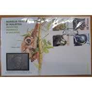 Malaysia 1999 Royal Selangor Pewter Protected Mammals Orang Utan Miniature Sheet MS & Pewter Stamp F