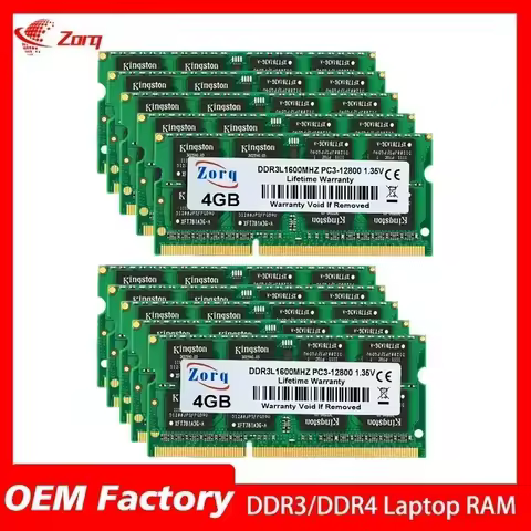10PCS DDR3L RAM 2GB 4GB 8GB 1333Mhz PC3L-10600S SO-DIMM Latpop RAM 204 Pins 1.35V NON ECC Memoria ra