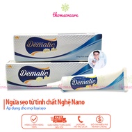 Kem mờ sẹo Dematic gel làm mềm và ngừa sẹo thâm tuýp 15g từ chiết xuất nghệ Nano Dermatic Ultra
