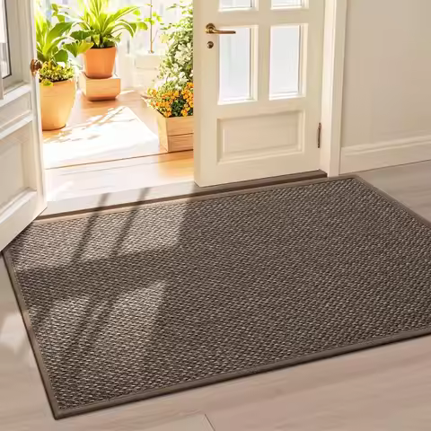 Non-Slip Indoor Door Mat 36x59 Inches, Washable Absorbent Low-Profile Entryway Rug for Dirt Resistan