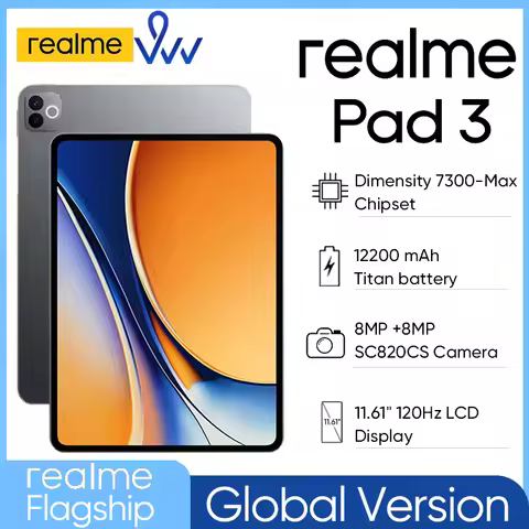[New Launch] realme Pad 3 Global Version 2.8K Book-View Display 12200mAh Titan Battery Dimensity 730