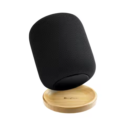 Bamboo Stand for HomePod 2 with Non-Slip Feet and Scratch Resistant Elegant Space Saving Smart Speak