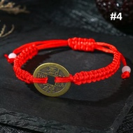 Jewelry Red String Bracelets with Lucky Copper Coins Pendant of Feng Shui Money Magnet Bracelet