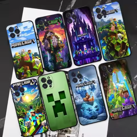 Game M-MineS C-CraftEs Phone Case For Iphone 17 16 15 14 13 12 11 Pro Max Plus Black Shell Cover Cas