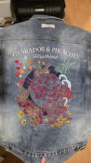Pokemon KAIHARA Denim Jacket - Gyarados & Pikachu