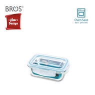 BROS Oven Glass Rectangular 400ML Food Container Click-In/ Container