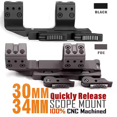Scope Rings FDE 1.54 inchs for 1913 Picatinny Rails, AR15, one Piece Scope 30mm 34mm QD Mount, FED 2