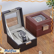 MELIFLUO Watch Storage Box, Leather Wood Watch Box, Portable 1 Watch Slot Watch Collection Box Home