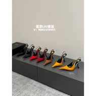 Saint Laurent Inspired YSL Style Women's Pointed High Heel Patent Leather Sandals