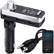 JAPAN AVE. FM Transmitter Bluetooth 5.0 Quick charge USB x 3 ports / AUX IN and OUT 2way