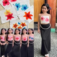 SMFH KIDS Floral Tube Crop Top Double Lining Bulaklakin Pang Beach 3y/o - 5y/o Sublimation Print