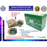 hot GPower GP1270 12V 7AH Battery - Rechargeable Seal Lead Acid Back Up Battery for Autogate / Alarm Backup (12V7AH)