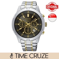 [Time Cruze] Seiko SKS609 Chronograph Quartz Two Tone Stainless Steel Analog Men's Watch SKS609P1 SKS609P