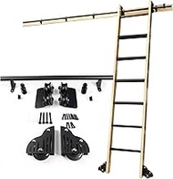 3.3ft-20ft Sliding Library Ladder Track Mobile Ladder Hardware Kit, Round Tube Rolling Ladder Track 
